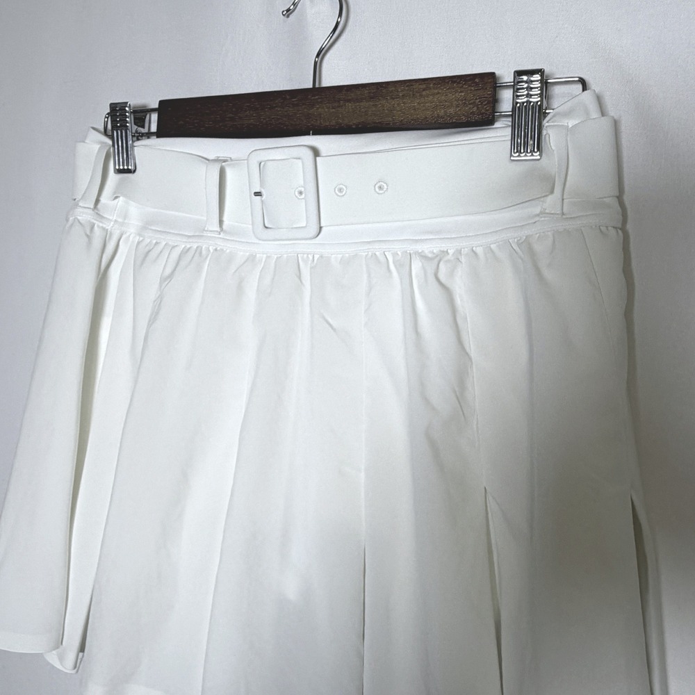 Aerie OFFLINE White Pleated Belted Tennis Skort Skirt Shorts Womens Medium